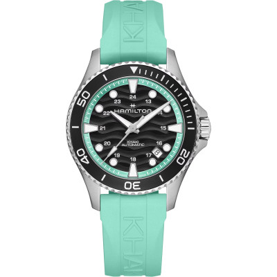 MONTRE HAMILTON KHAKI NAVY SCUBA 40 MM BRACELET TURQUOISE SAISISSANT