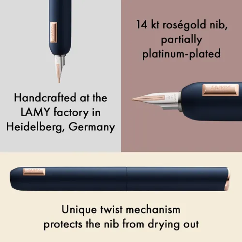 STYLO PLUME LAMY DIALOG CC BLEU NUIT PLUME OR