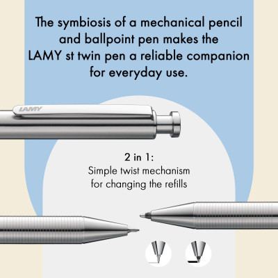 STYLO LAMY ST TWIN PEN MULTISYSTEM PENS SILVER