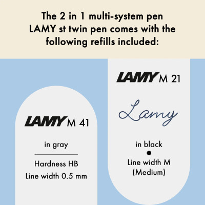 STYLO LAMY ST TWIN PEN MULTISYSTEM PENS SILVER