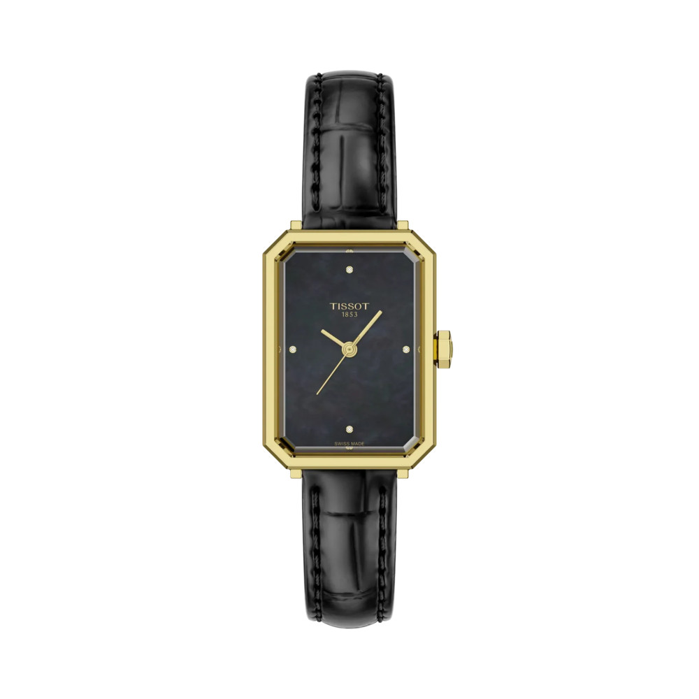 TISSOT PRX 30 MM CADRAN NOIR BRACELET EN CUIR NOIR