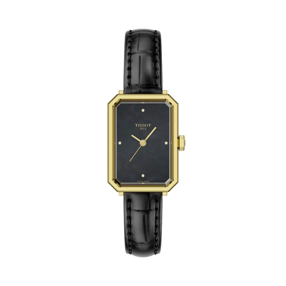 TISSOT PRX 30 MM CADRAN NOIR BRACELET EN CUIR NOIR