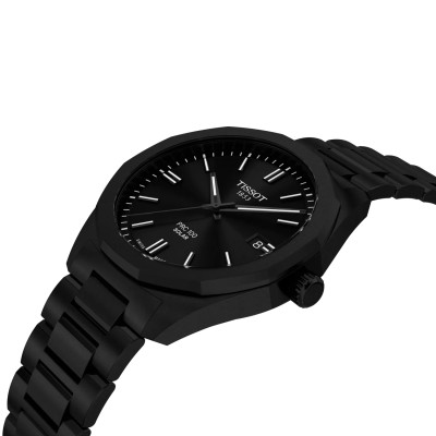 TISSOT PRC 100 SOLAR 39MM QUARTZ CADRAN NOIR BRACELET PVD NOIR