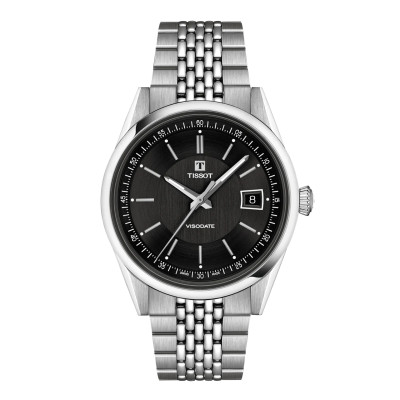 TISSOT VISODATE 39MM CADRAN NOIR BRACELET ACIER INOXYDABLE
