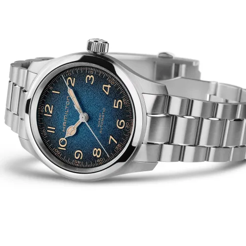 MONTRE HAMILTON KHAKI FIELD MURPH 38 MM BRACELET MÉTAL ARGENTÉ