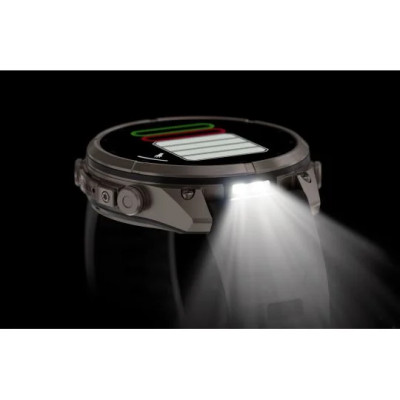 MONTRE GARMIN FĒNIX® 9 PRO 47 MM IN REACH TITANIUM AVEC BRACELET EN SILICONE GRAPHITE NOIR