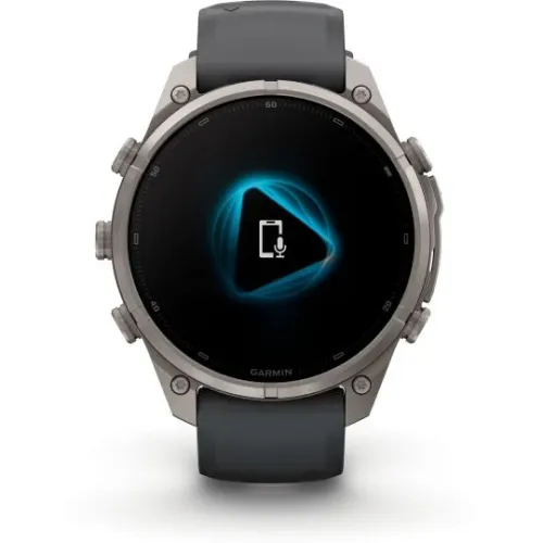 MONTRE GARMIN FĒNIX® 9 PRO 47 MM IN REACH TITANIUM AVEC BRACELET EN SILICONE GRAPHITE NOIR