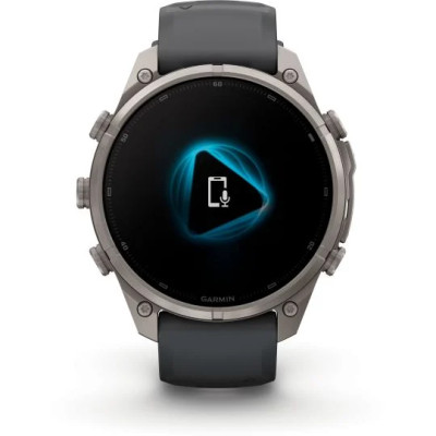MONTRE GARMIN FĒNIX® 9 PRO 47 MM IN REACH TITANIUM AVEC BRACELET EN SILICONE GRAPHITE NOIR