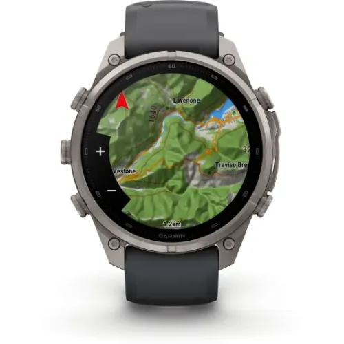 MONTRE GARMIN FĒNIX® 9 PRO 47 MM IN REACH TITANIUM AVEC BRACELET EN SILICONE GRAPHITE NOIR