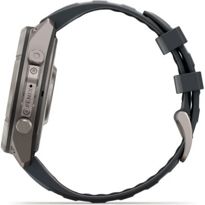 MONTRE GARMIN FĒNIX® 9 PRO 47 MM IN REACH TITANIUM AVEC BRACELET EN SILICONE GRAPHITE NOIR