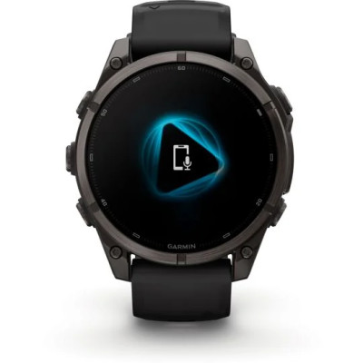 MONTRE GARMIN FĒNIX® 9 PRO 47 MM INREACH TITANIUM AVEC REVÊTEMENT CARBON GRAY DLC ET BRACELET EN SILICONE NOIR