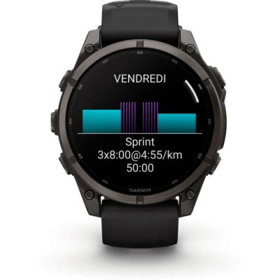 MONTRE GARMIN FĒNIX® 9 PRO 47 MM INREACH TITANIUM AVEC REVÊTEMENT CARBON GRAY DLC ET BRACELET EN SILICONE NOIR