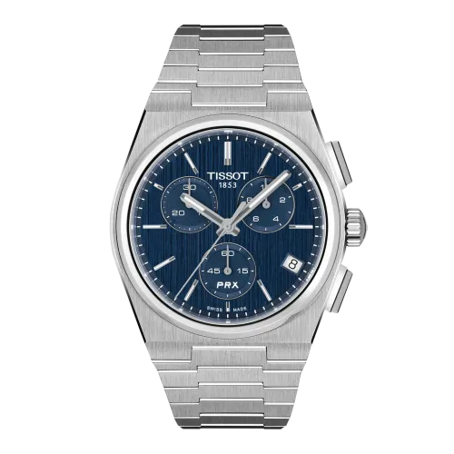 MONTRE TISSOT PRX CHRONOGRAPHE 41 MM CADRAN BLEU BRACELET ACIER