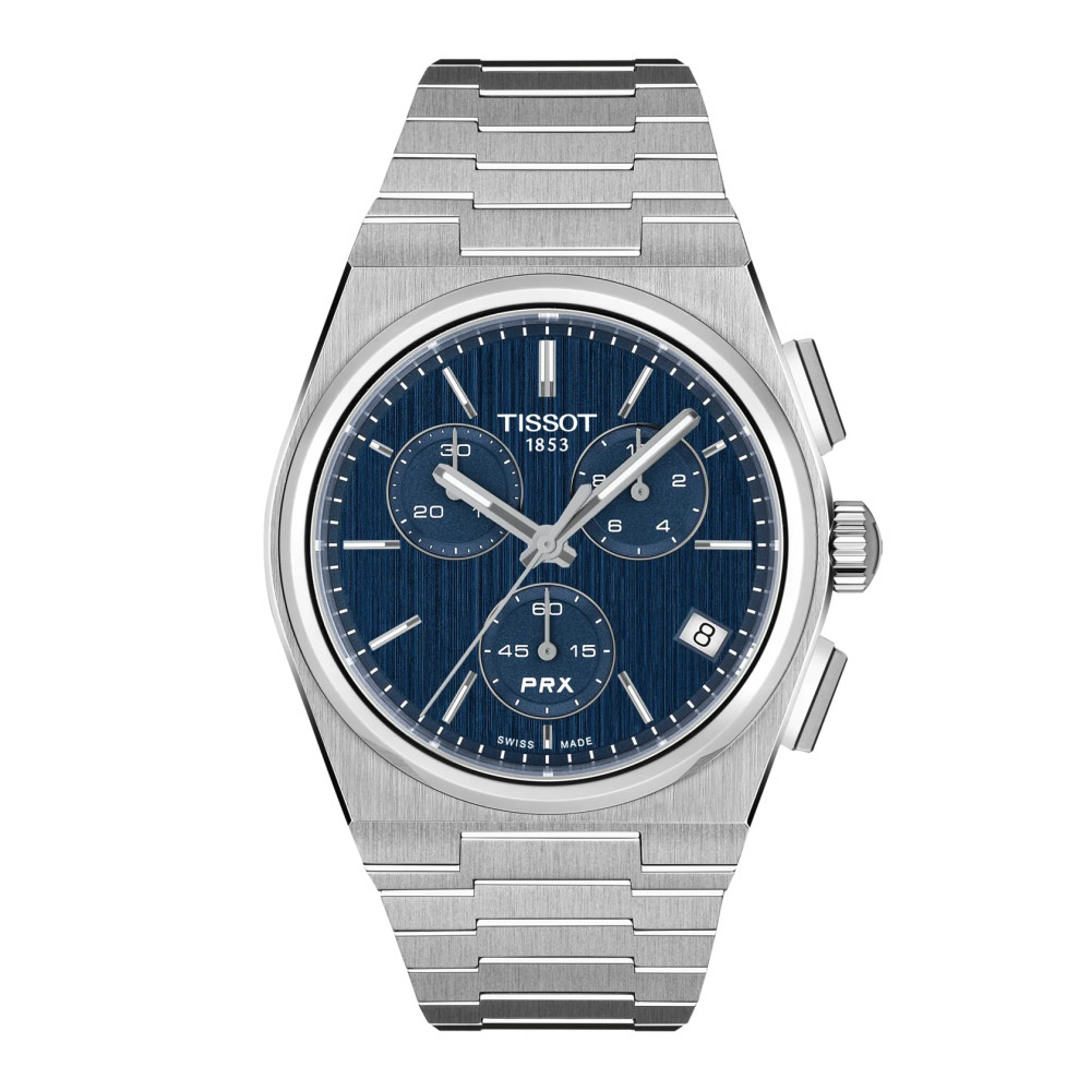 MONTRE TISSOT PRX CHRONOGRAPHE 41 MM CADRAN BLEU BRACELET ACIER