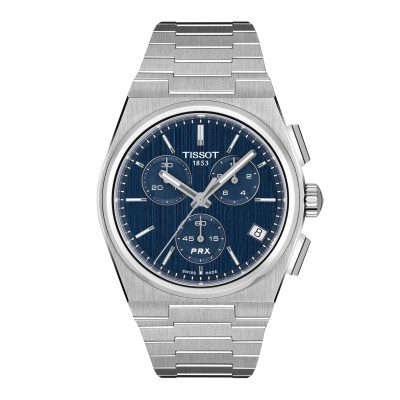 MONTRE TISSOT PRX CHRONOGRAPHE 41 MM CADRAN BLEU BRACELET ACIER