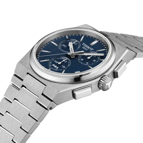 MONTRE TISSOT PRX CHRONOGRAPHE 41 MM CADRAN BLEU BRACELET ACIER
