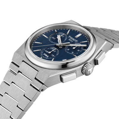 MONTRE TISSOT PRX CHRONOGRAPHE 41 MM CADRAN BLEU BRACELET ACIER