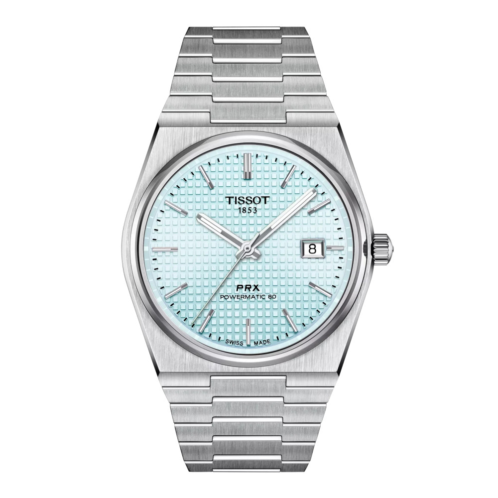 TISSOT PRX 40 MM POWERMATIC 80 AUTOMATIQUE CADRAN BLEU CLAIR