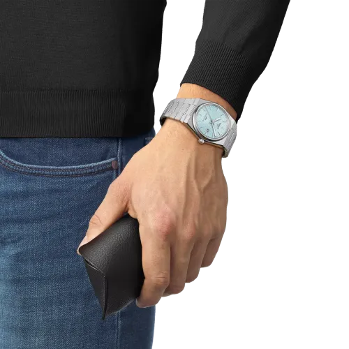 TISSOT PRX 40 MM POWERMATIC 80 AUTOMATIQUE CADRAN BLEU CLAIR