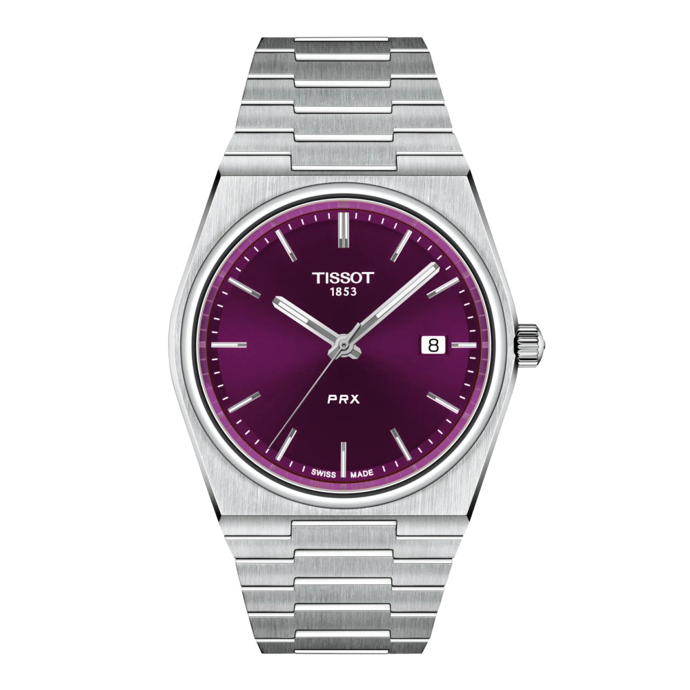 MONTRE TISSOT PRX 40MM CADRAN VIOLET BRACELET ACIER