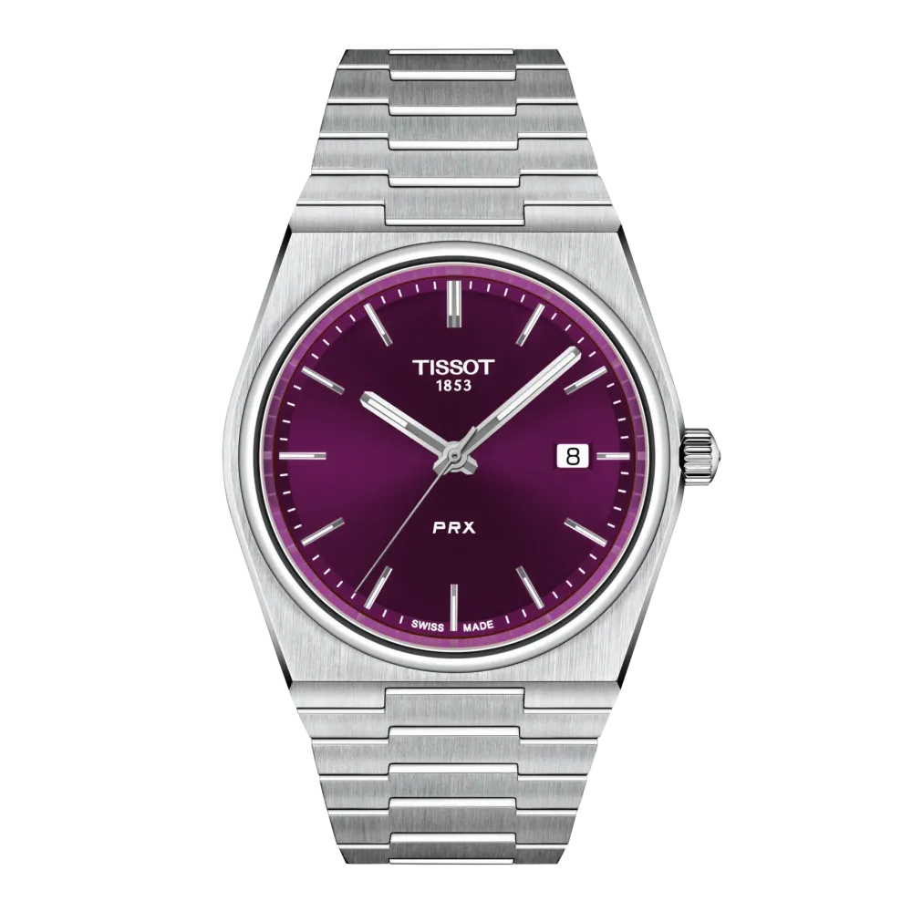 MONTRE TISSOT PRX 40MM CADRAN VIOLET BRACELET ACIER