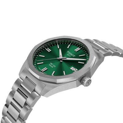 MONTRE HOMME TISSOT PRC 100 SOLAR 39MM CADRAN VERT BRACELET ACIER