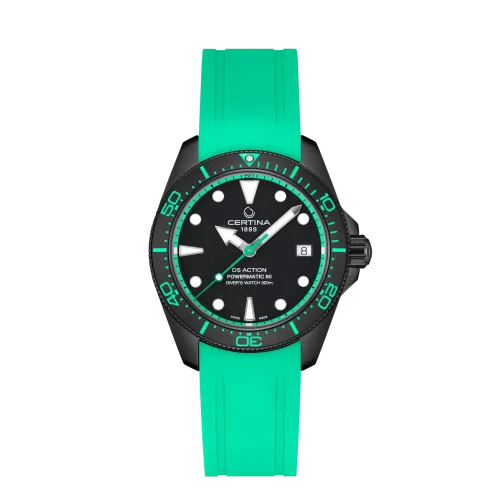 MONTRE DS ACTION DIVER 38 MM CADRAN NOIR BRACELET NOIR VERT
