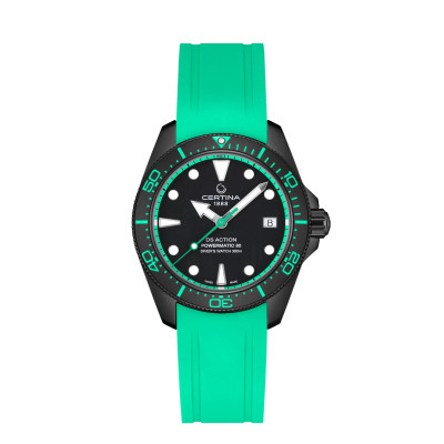MONTRE DS ACTION DIVER 38 MM CADRAN NOIR BRACELET NOIR VERT