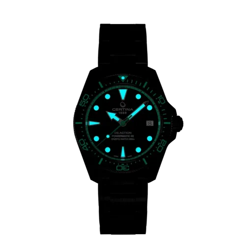 MONTRE DS ACTION DIVER 38 MM CADRAN NOIR BRACELET NOIR VERT