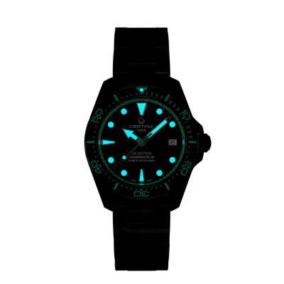 MONTRE DS ACTION DIVER 38 MM CADRAN NOIR BRACELET NOIR VERT
