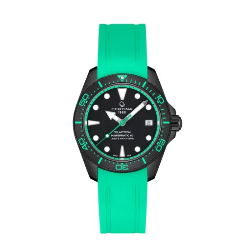 MONTRE DS ACTION DIVER 38 MM CADRAN NOIR BRACELET NOIR VERT