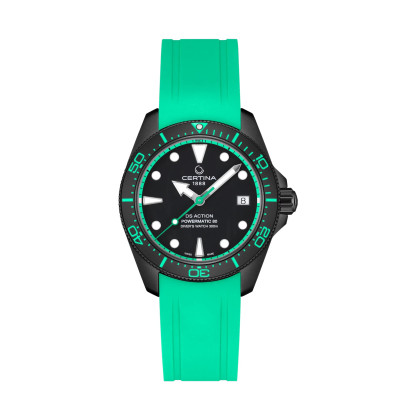 MONTRE DS ACTION DIVER 38 MM CADRAN NOIR BRACELET NOIR VERT