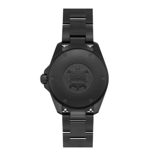 MONTRE DS ACTION DIVER 38 MM CADRAN NOIR BRACELET MÉTAL NOIR CAOUTCHOUC ORANGE