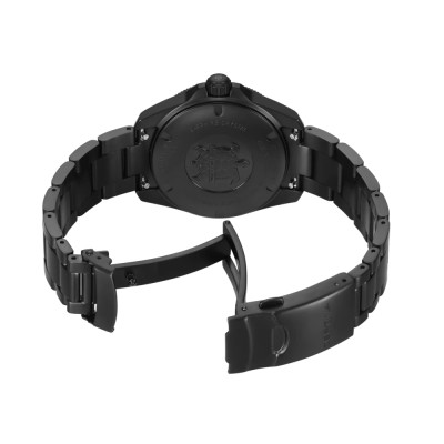 MONTRE DS ACTION DIVER 38 MM CADRAN NOIR BRACELET MÉTAL NOIR CAOUTCHOUC ORANGE