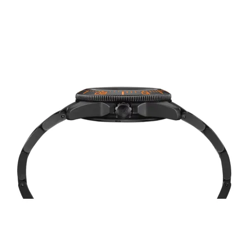 MONTRE DS ACTION DIVER 38 MM CADRAN NOIR BRACELET MÉTAL NOIR CAOUTCHOUC ORANGE