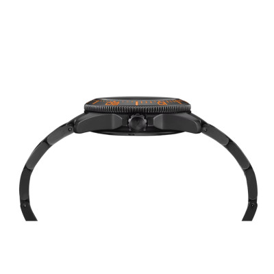 MONTRE DS ACTION DIVER 38 MM CADRAN NOIR BRACELET MÉTAL NOIR CAOUTCHOUC ORANGE
