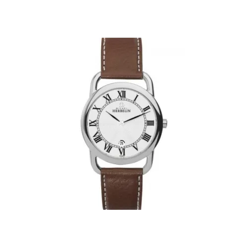 Michel Herbelin montre homme quartz acier bracelet cuir 19467/08GO