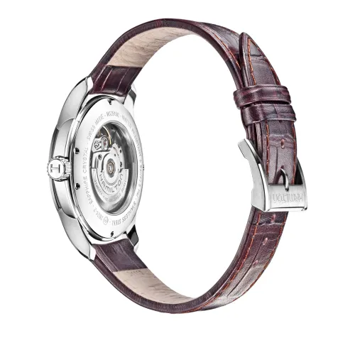 Hamilton jazzmaster open heart automatique fond gris bracelet cuir