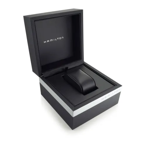 Hamilton jazzmaster open heart automatique fond gris bracelet cuir