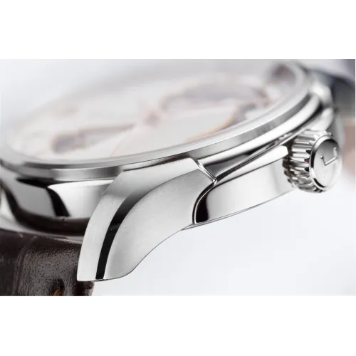 Hamilton jazzmaster open heart automatique fond gris bracelet cuir