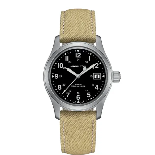 Hamilton montre  khaki field mechanical bracelet fauve ref H69419933