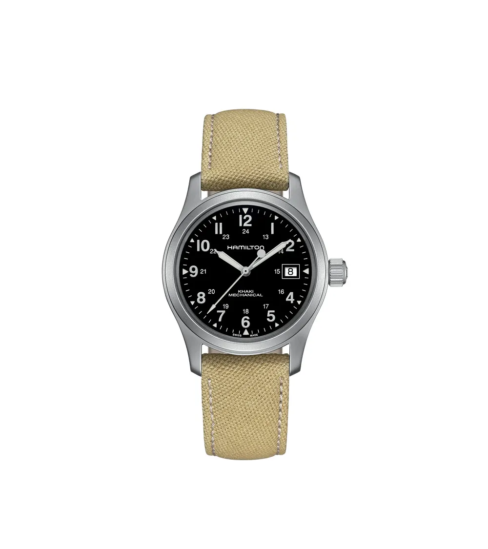 Hamilton montre  khaki field mechanical bracelet fauve ref H69419933