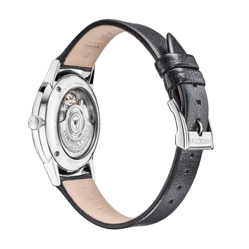 Hamilton intra-matic 38mm automatique cadran noir bracelet cuir H38455731