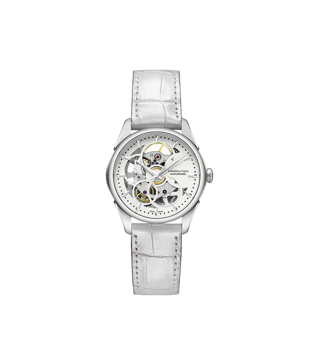 Hamilton jazzmaster femme viewmatic squeleton automatique bracelet cuir