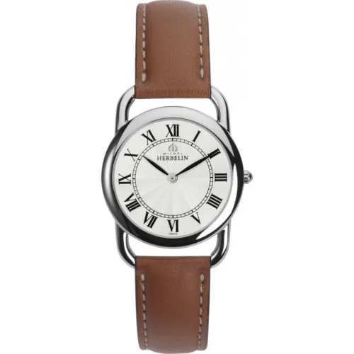 Michel Herbelin montre homme quartz acier bracelet cuir 19467/08GO