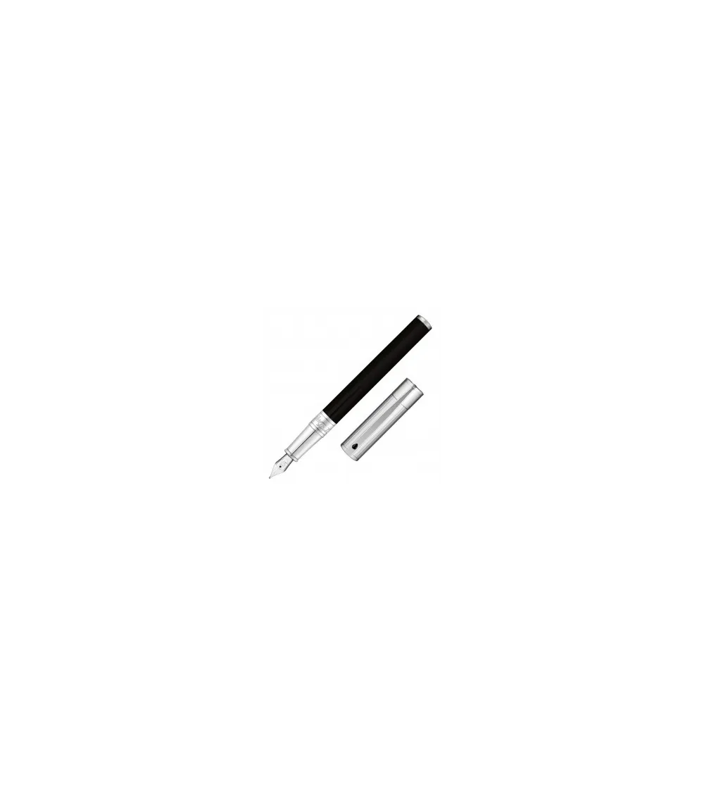 S.T DUPONT D-INITIAL PLUME NOIR FINITION CHROME
