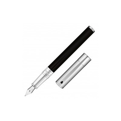 S.T DUPONT D-INITIAL PLUME NOIR FINITION CHROME